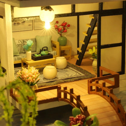 Miniature House Kit DIY Wooden Display Model