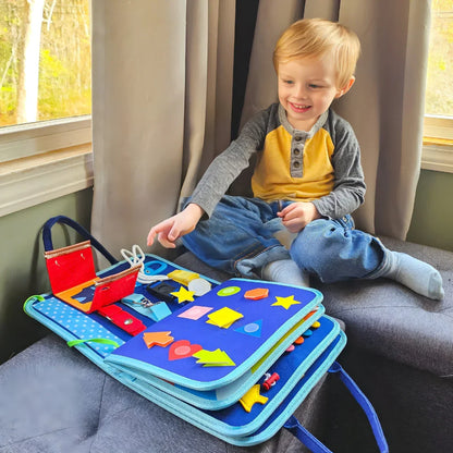 Montessori Activity Book Felt 8 Interactive Pages for Dressing Skills & Learning