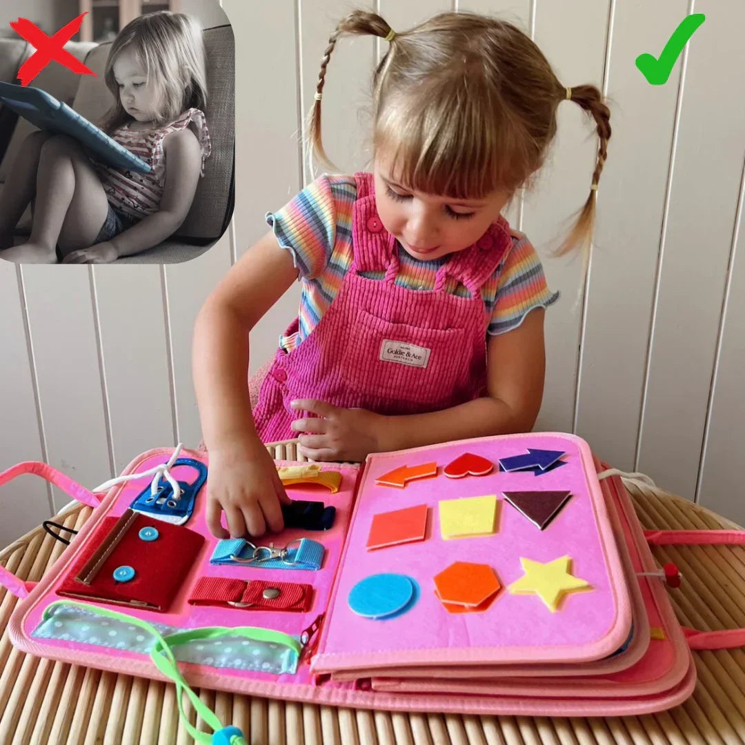 Montessori Activity Book Felt 8 Interactive Pages for Dressing Skills & Learning