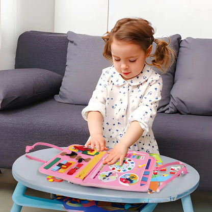Montessori Activity Book Felt 8 Interactive Pages for Dressing Skills & Learning