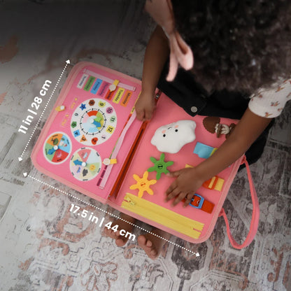 Montessori Activity Book Felt 8 Interactive Pages for Dressing Skills & Learning