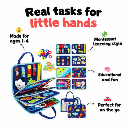 Montessori Activity Book Felt 8 Interactive Pages for Dressing Skills & Learning