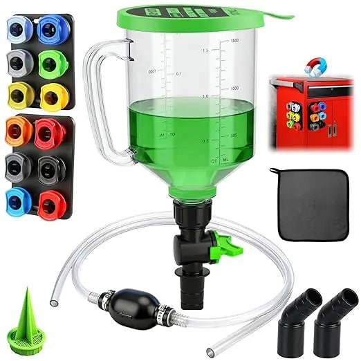 Oil Funnel Adapter Set Color-Coded 12-Piece With Magnetic Trays