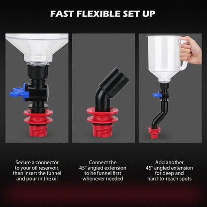Oil Funnel Adapter Set Color-Coded 12-Piece With Magnetic Trays