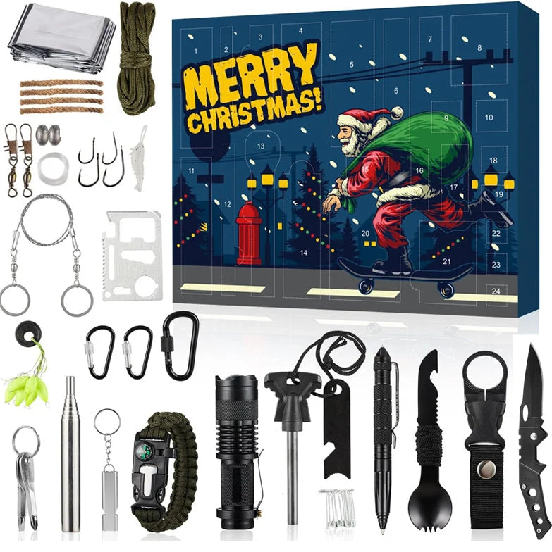 Outdoor Tool Advent Calendar 24 Compartments Compact Gear