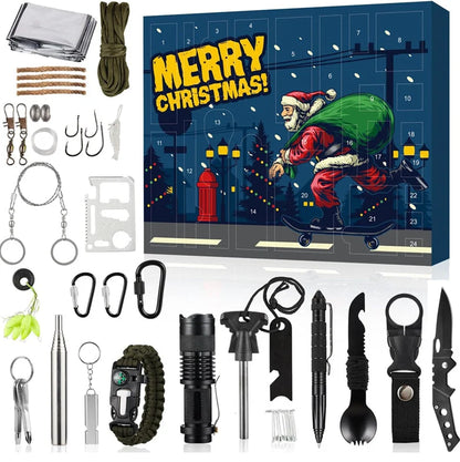 Outdoor Tool Advent Calendar 24 Compartments Compact Gear