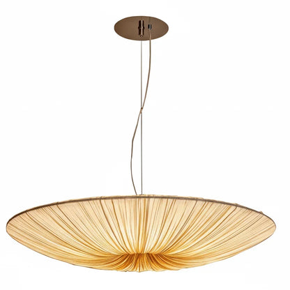 Pendant Light Pleated Fabric Shade Integrated LED