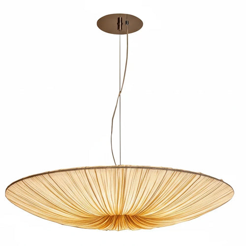 Pendant Light Pleated Fabric Shade Integrated LED