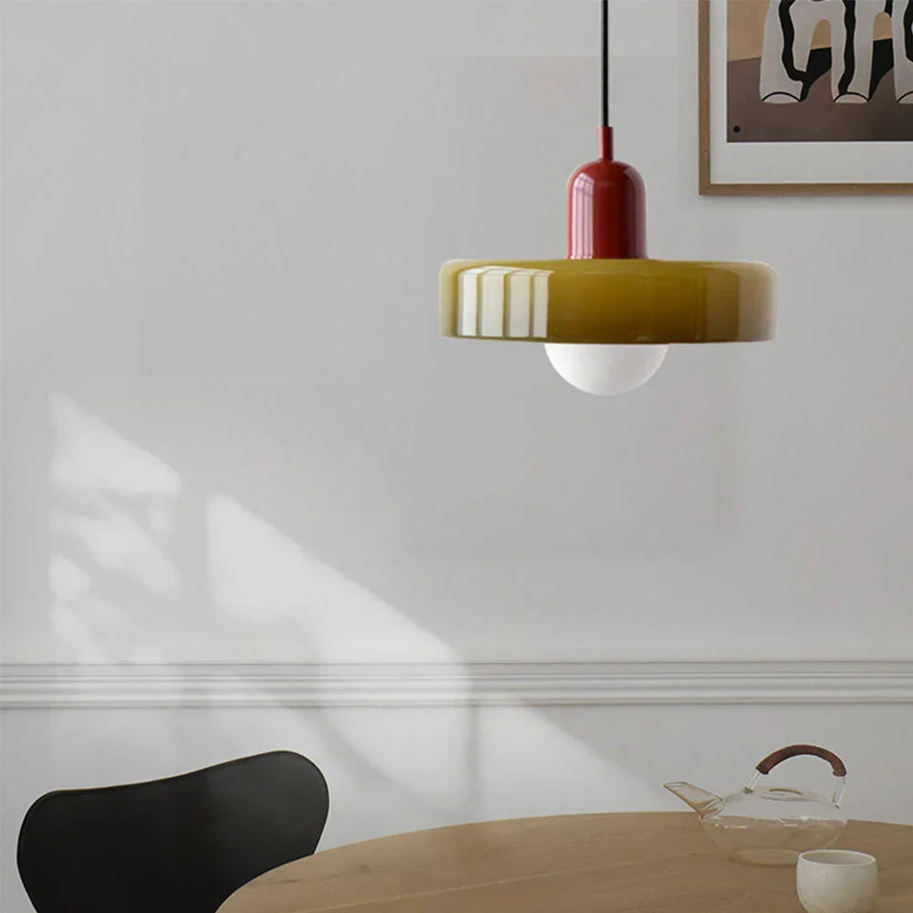 Pendant Light Stained Glass Geometric Adjustable Hanging Length