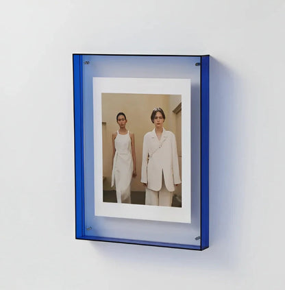 Photo Frame Transparent Acrylic Floating Display Desk & Wall Mounting