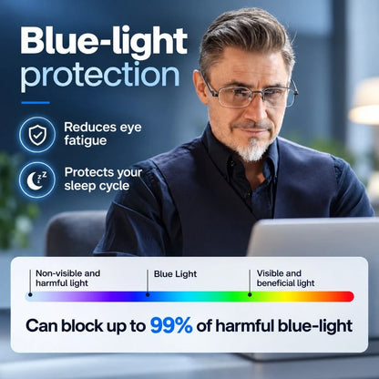 Reading Glasses Auto-Focus Photochromic Blue Light Filtering