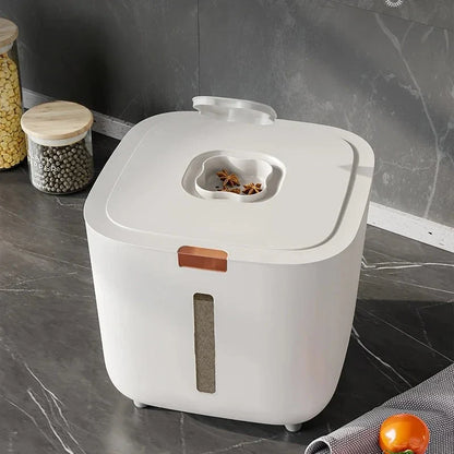 Rice Storage Bin Sealed Flip-Top Lid Clear Level Window