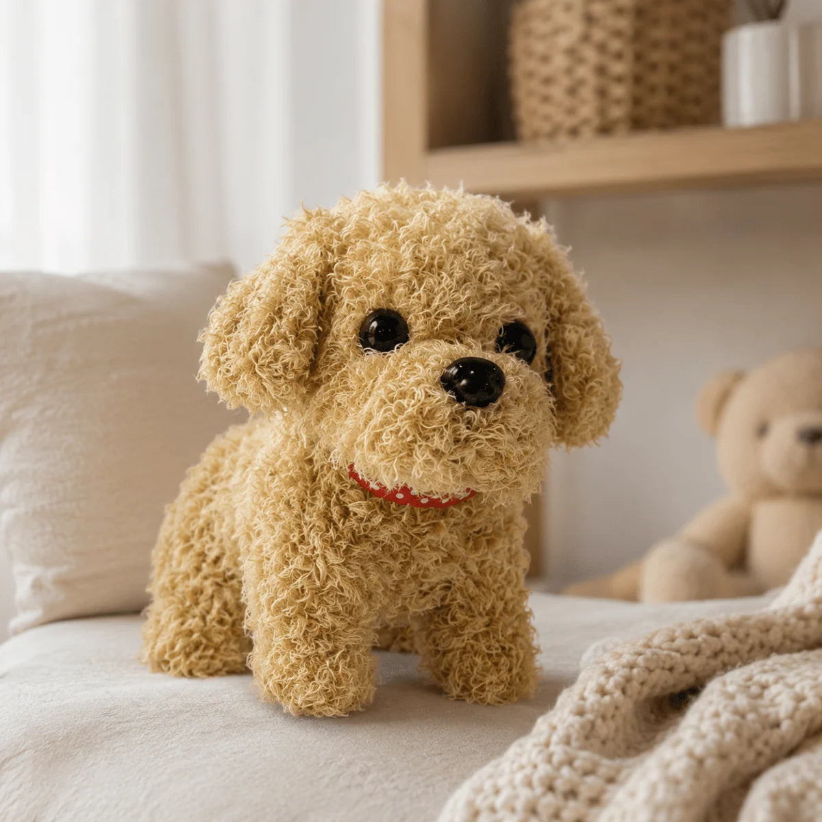 Robot Dog Toy Interactive Movement & Barking Soft Plush Exterior