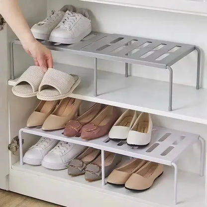 Shoe Rack Adjustable Width Tool-Free Assembly ABS Plastic