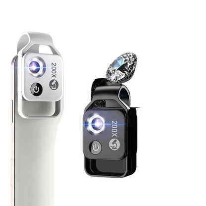 Smartphone Microscope Lens 200x Optical Glass Clip-On