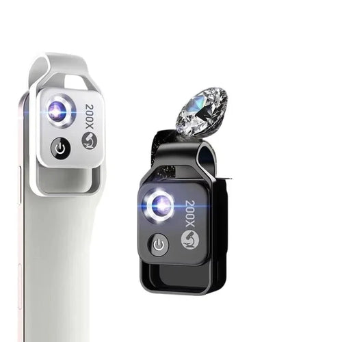 Smartphone Microscope Lens 200x Optical Glass Clip-On