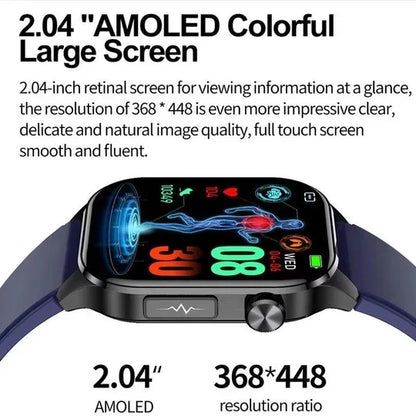 Smartwatch 2.04-Inch AMOLED Display Bluetooth Calling & Messaging
