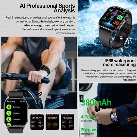 Smartwatch 2.04-Inch AMOLED Display Bluetooth Calling & Messaging