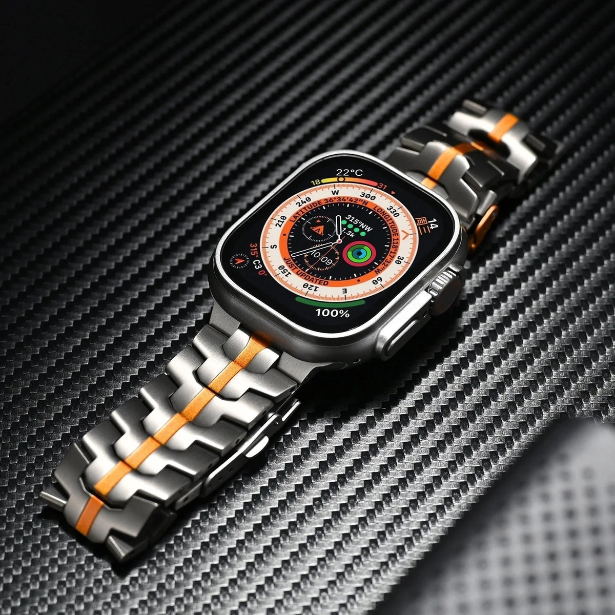 Smartwatch Band Titanium Lightweight Quick Release Hypoallergenic Clasp