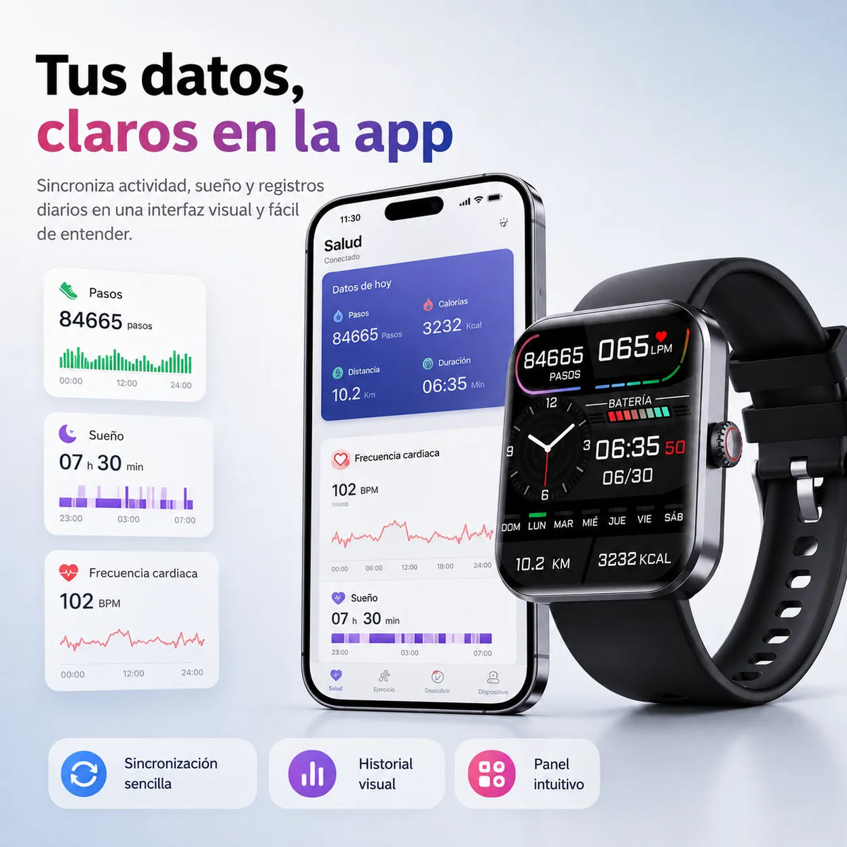 Smartwatch Health & Activity Tracker 50+ Sports Modes