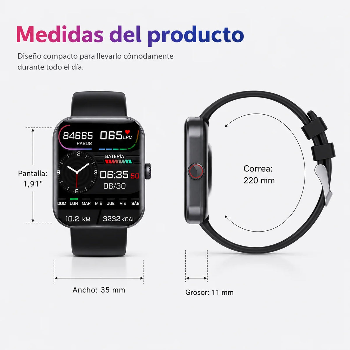 Smartwatch Health & Activity Tracker 50+ Sports Modes