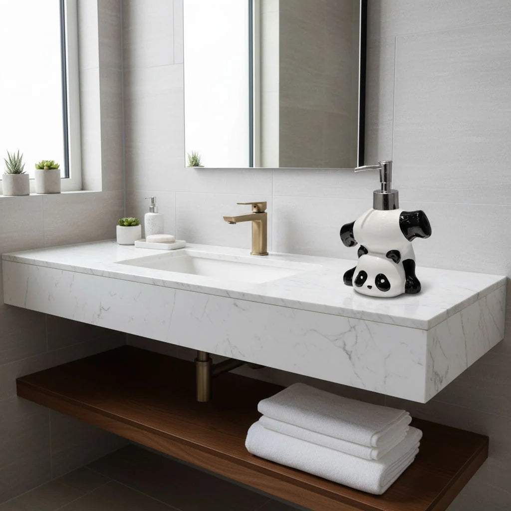 Soap Dispenser Panda-Shaped Ceramic Pump