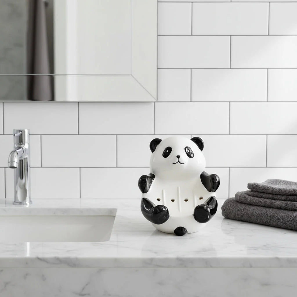 Soap Dispenser Panda-Shaped Ceramic Pump