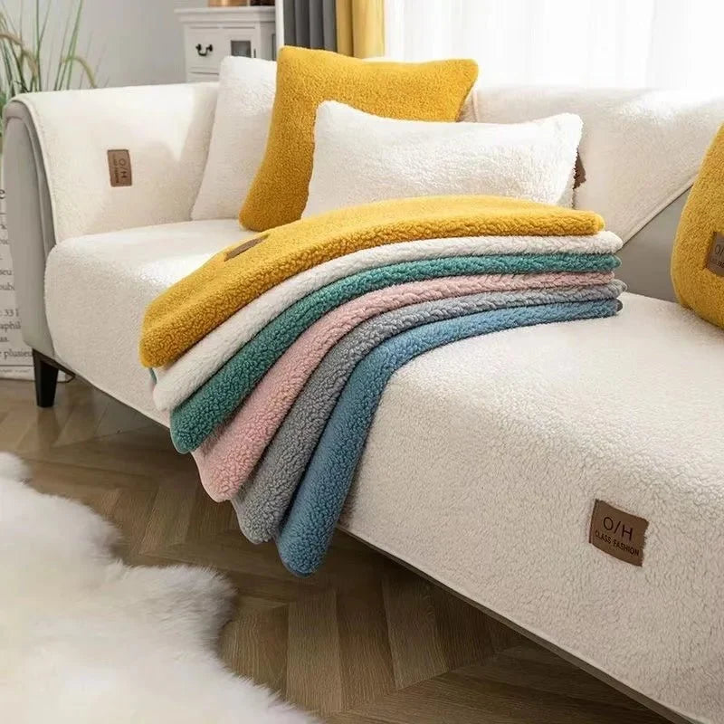 Sofa Cover Plush Padded Non-Slip Machine Washable