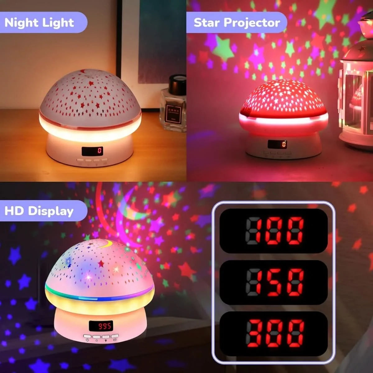 Star Projector 16-Color Rotating With Remote & Timer