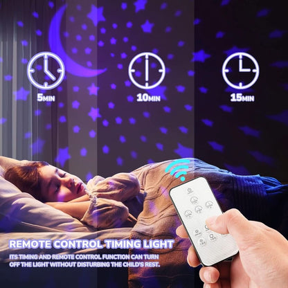Star Projector 16-Color Rotating With Remote & Timer