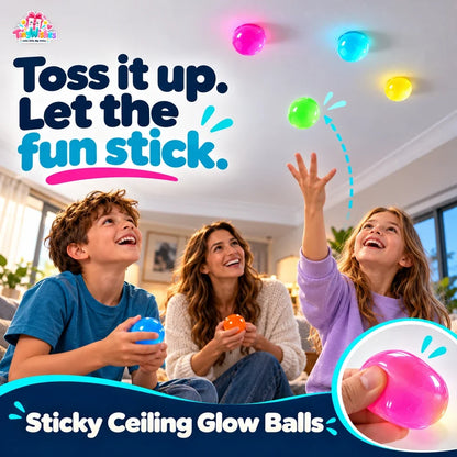 Sticky Toy Balls Glow Effect Assorted Colours