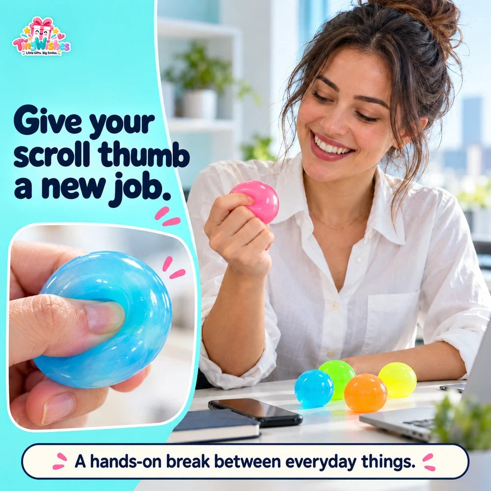 Sticky Toy Balls Glow Effect Assorted Colours