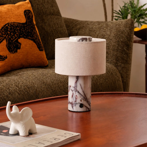 Table Lamp Rechargeable Real Marble Base Touch Control