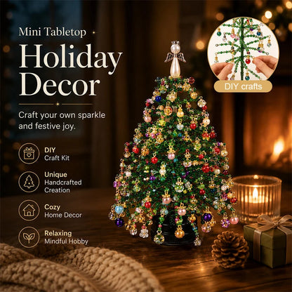 Tabletop Tree Craft Kit Multicolor Beads Angel Topper