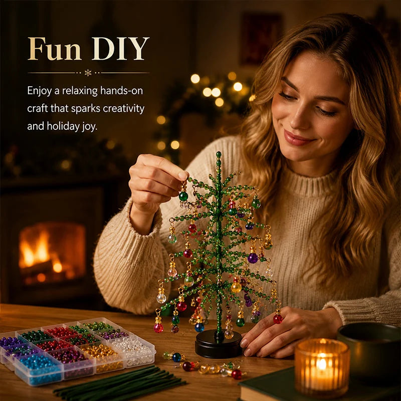 Tabletop Tree Craft Kit Multicolor Beads Angel Topper