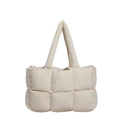 Tote Bag Puffed Design Spacious Adjustable Handles