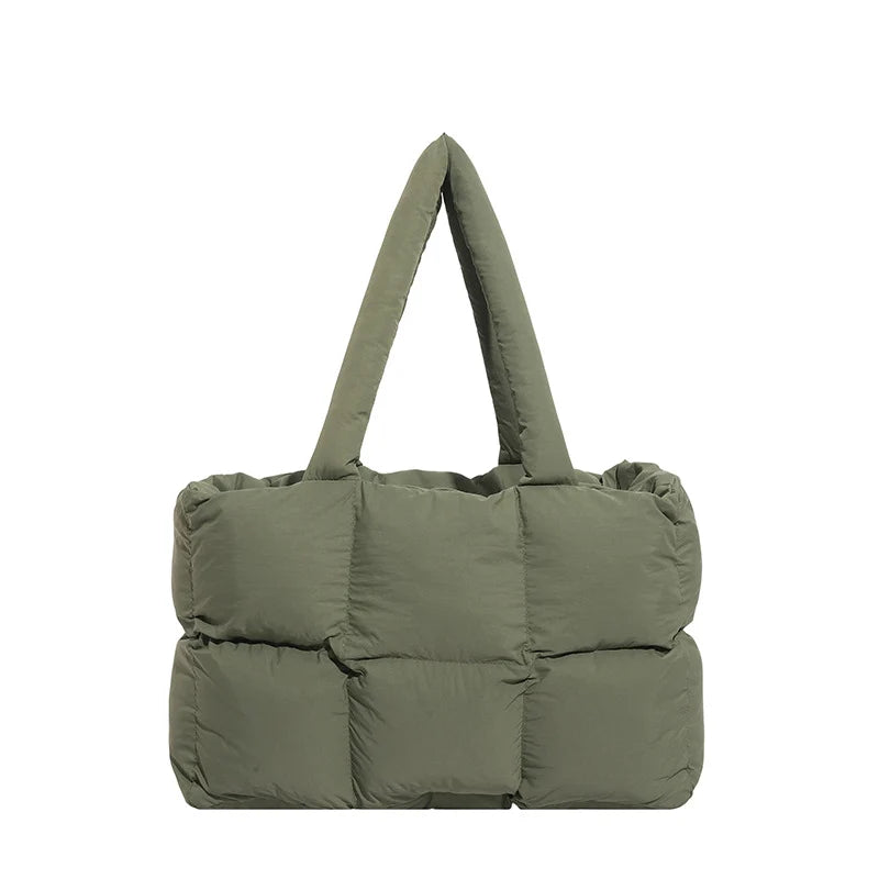 Tote Bag Puffed Design Spacious Adjustable Handles