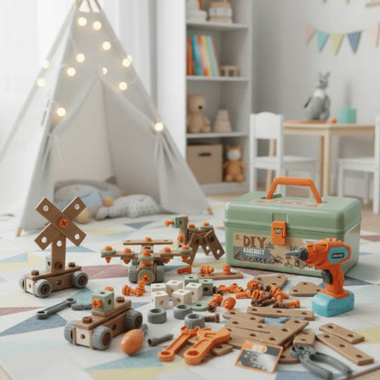 Toy Tool Set ABS Plastic Screw-Building Construction Play