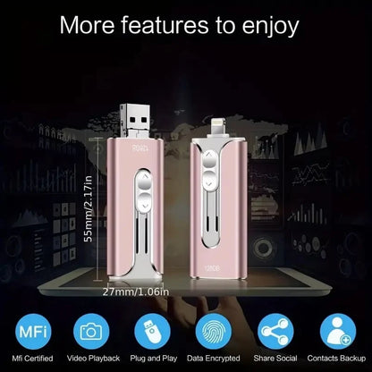 USB Flash Drive 4-In-1 USB 3.0 High-Speed File Transfer