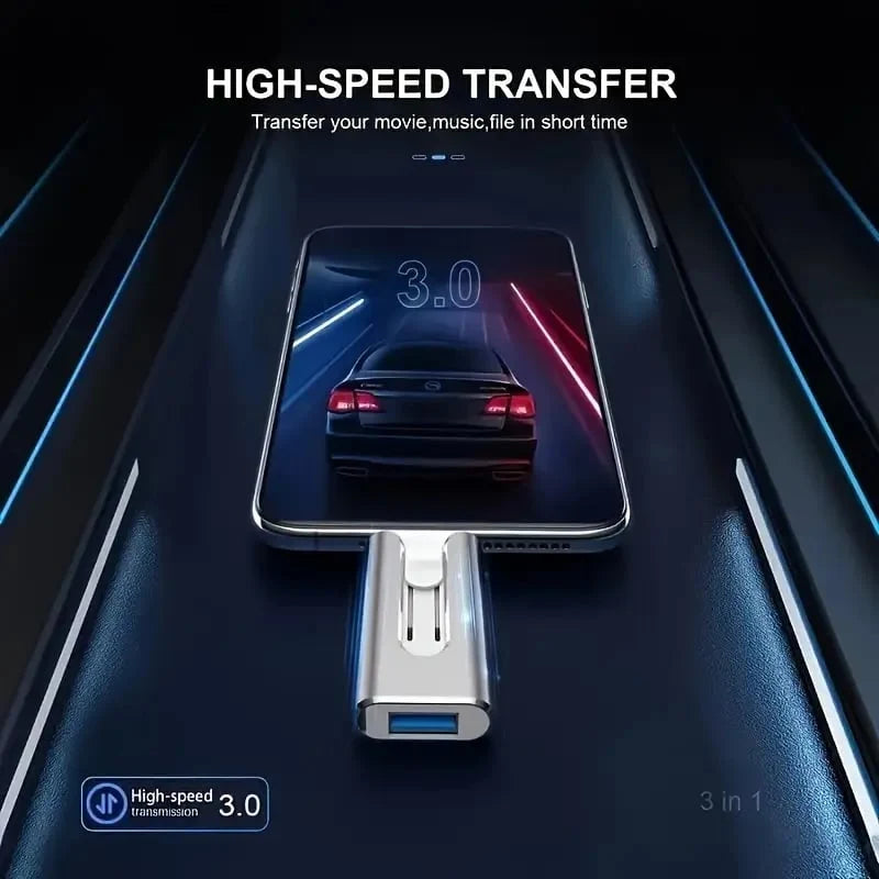 USB Flash Drive 4-In-1 USB 3.0 High-Speed File Transfer