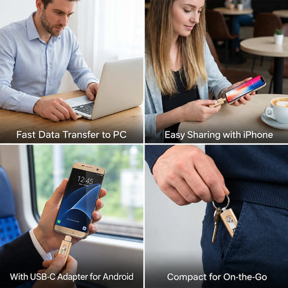 USB Flash Drive USB 3.0 & USB-C Micro-USB OTG Adapter