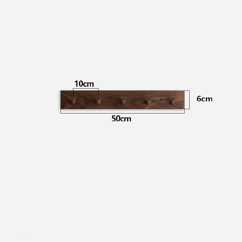 Wall Coat Rack Solid Wood Rounded Peg Hooks 4-6 Hook Options