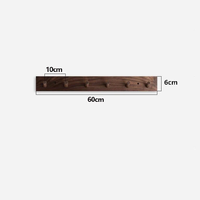 Wall Coat Rack Solid Wood Rounded Peg Hooks 4-6 Hook Options