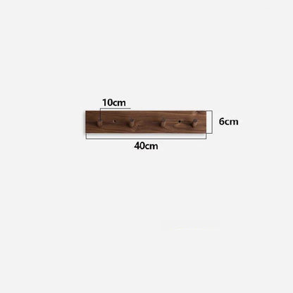Wall Coat Rack Solid Wood Rounded Peg Hooks 4-6 Hook Options