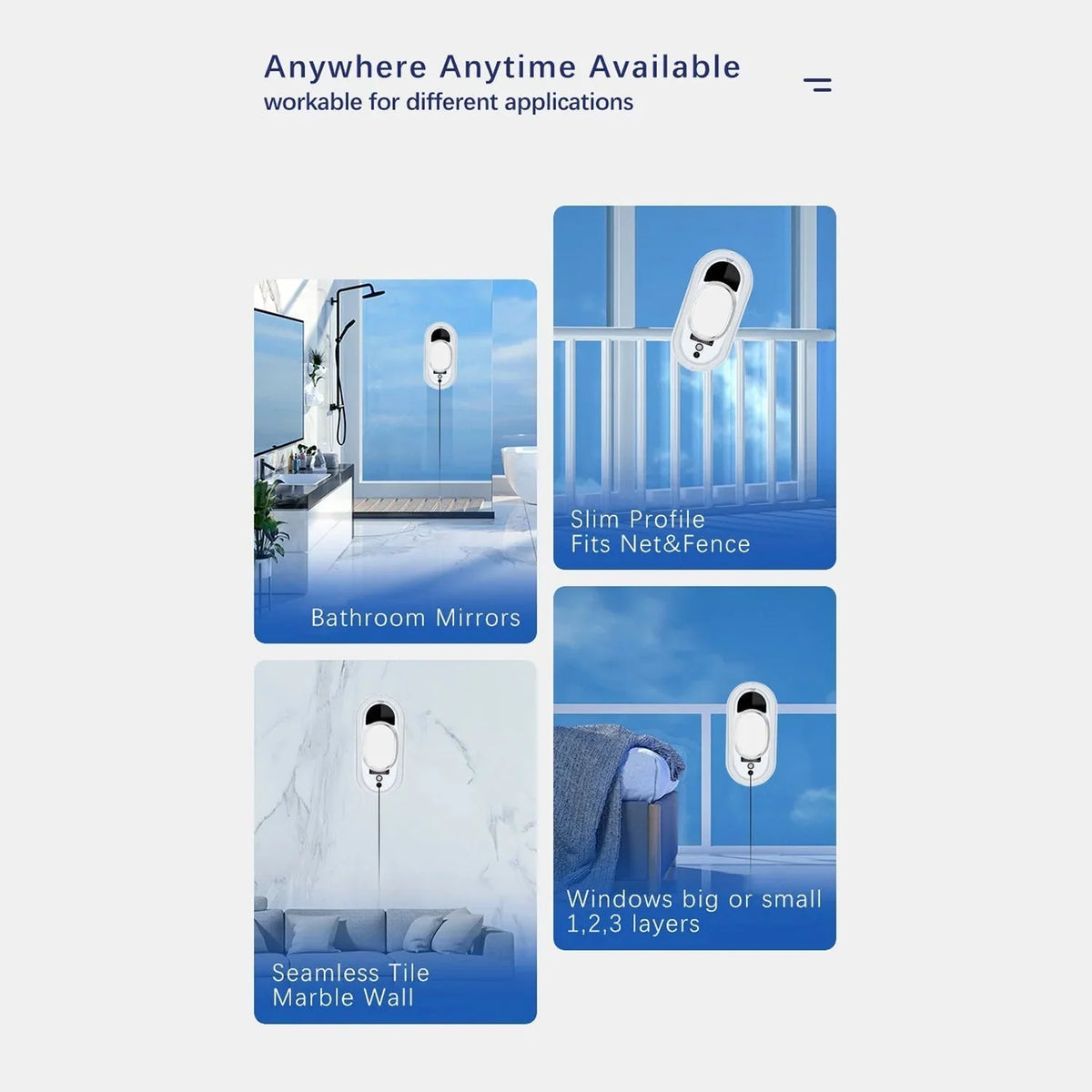 Window Cleaning Robot AI Navigation Dual Microfiber Pads