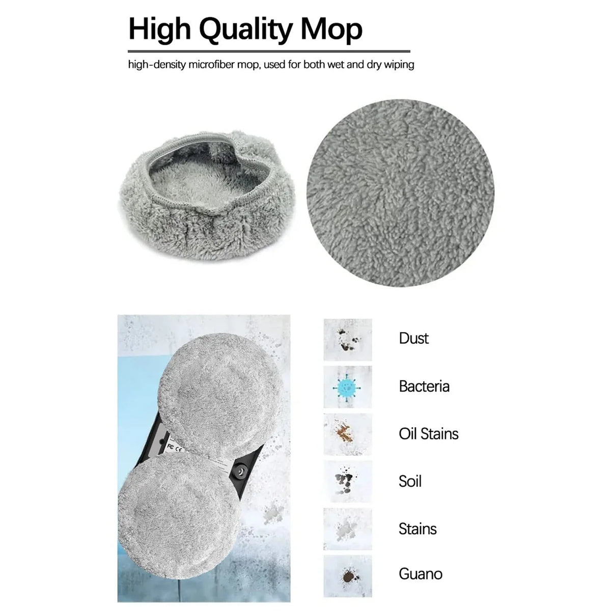 Window Cleaning Robot AI Navigation Dual Microfiber Pads