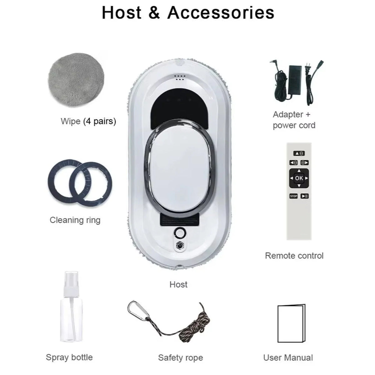 Window Cleaning Robot AI Navigation Dual Microfiber Pads
