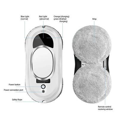 Window Cleaning Robot AI Navigation Dual Microfiber Pads