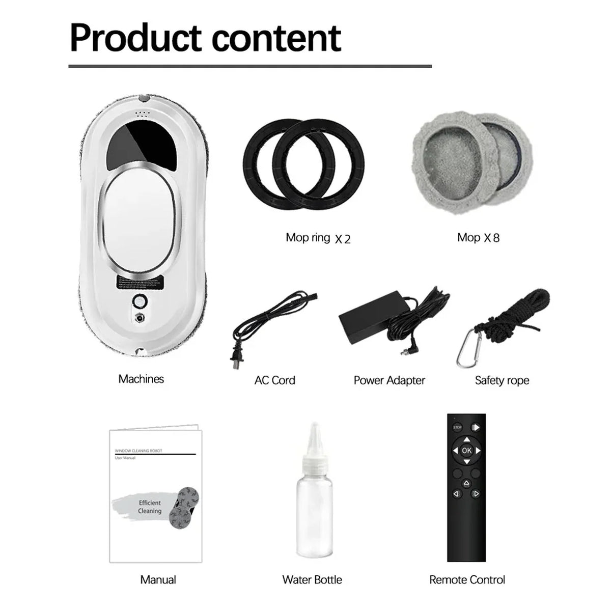 Window Cleaning Robot AI Navigation Dual Microfiber Pads