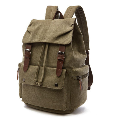 Vintage-Style Canvas Backpack with Spacious Organization